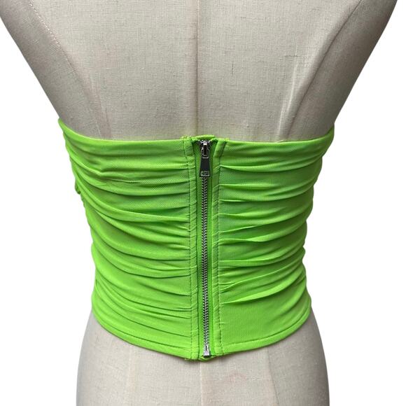 STEVE MADDEN Sz XS Dahlia Top Corset in Neon Green Glam Club Festival Nightout - Picture 4 of 8